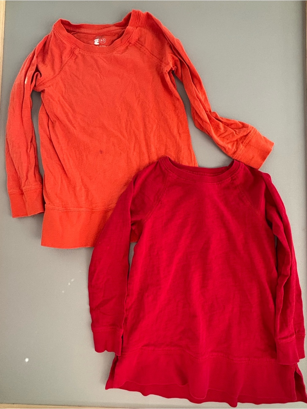 Primary Bundle Tunic T Shirts Red & Orange Size 4-5